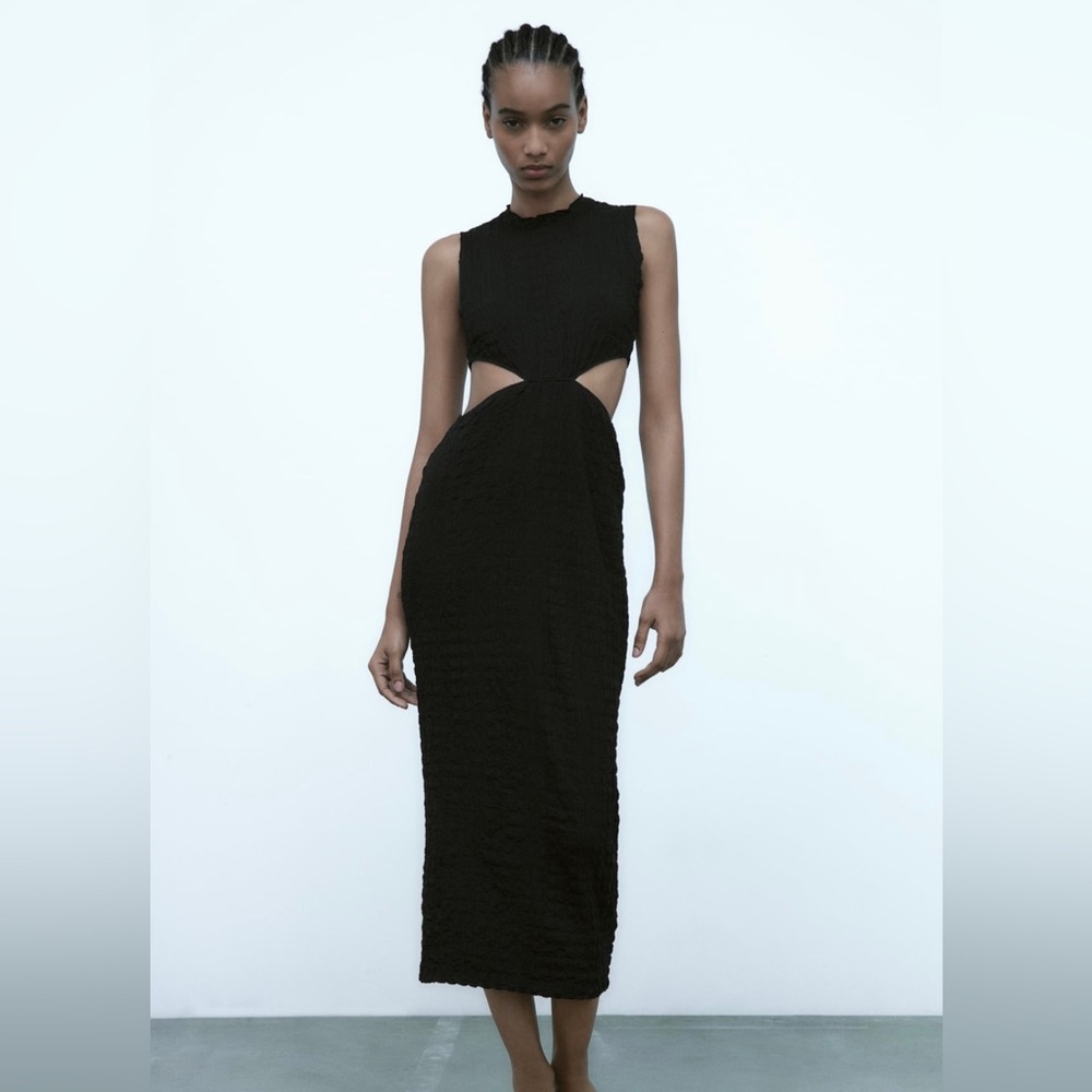 Zara Cutout Textured Dress